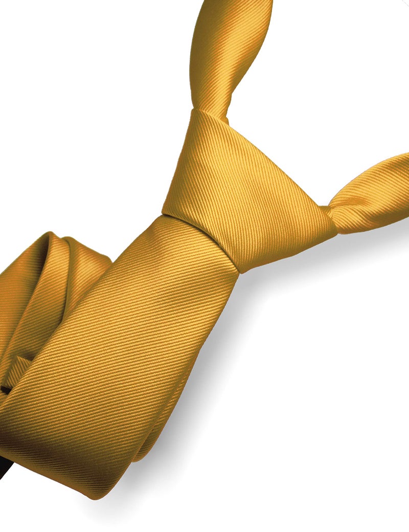 RBOCOTT Silk Gold Tie Business Wedding Formal Necktie for Men (Gold) - Image 2